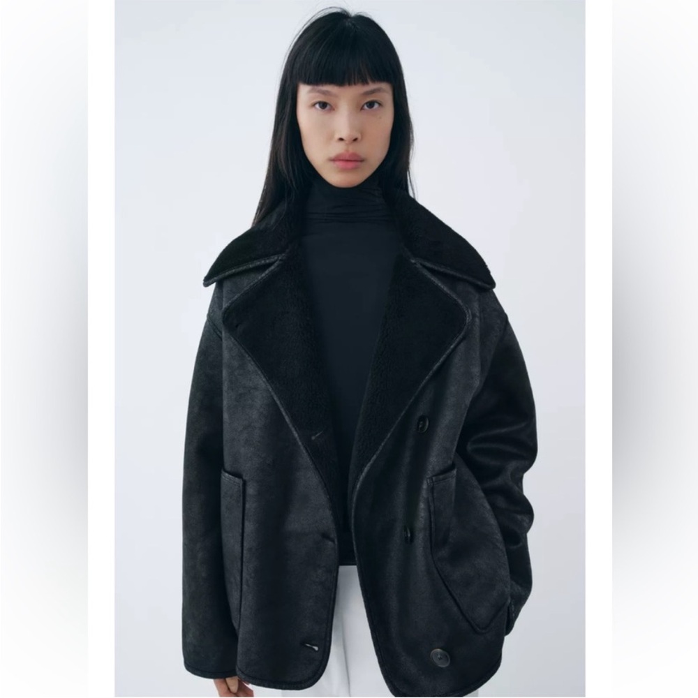Zara Women's Black Faux Fur Jacket